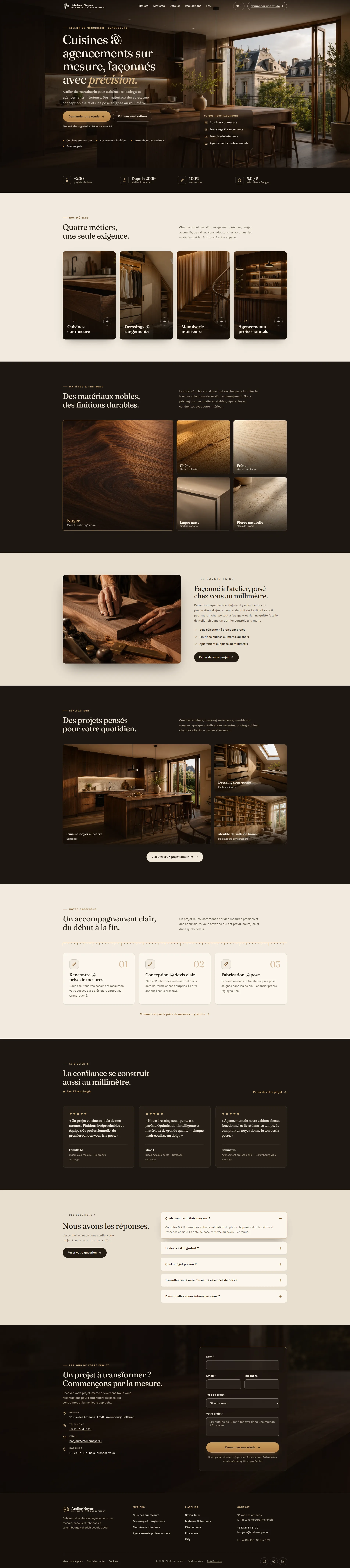 Atelier Noyer preview for joinery, custom kitchens and interior fit-out