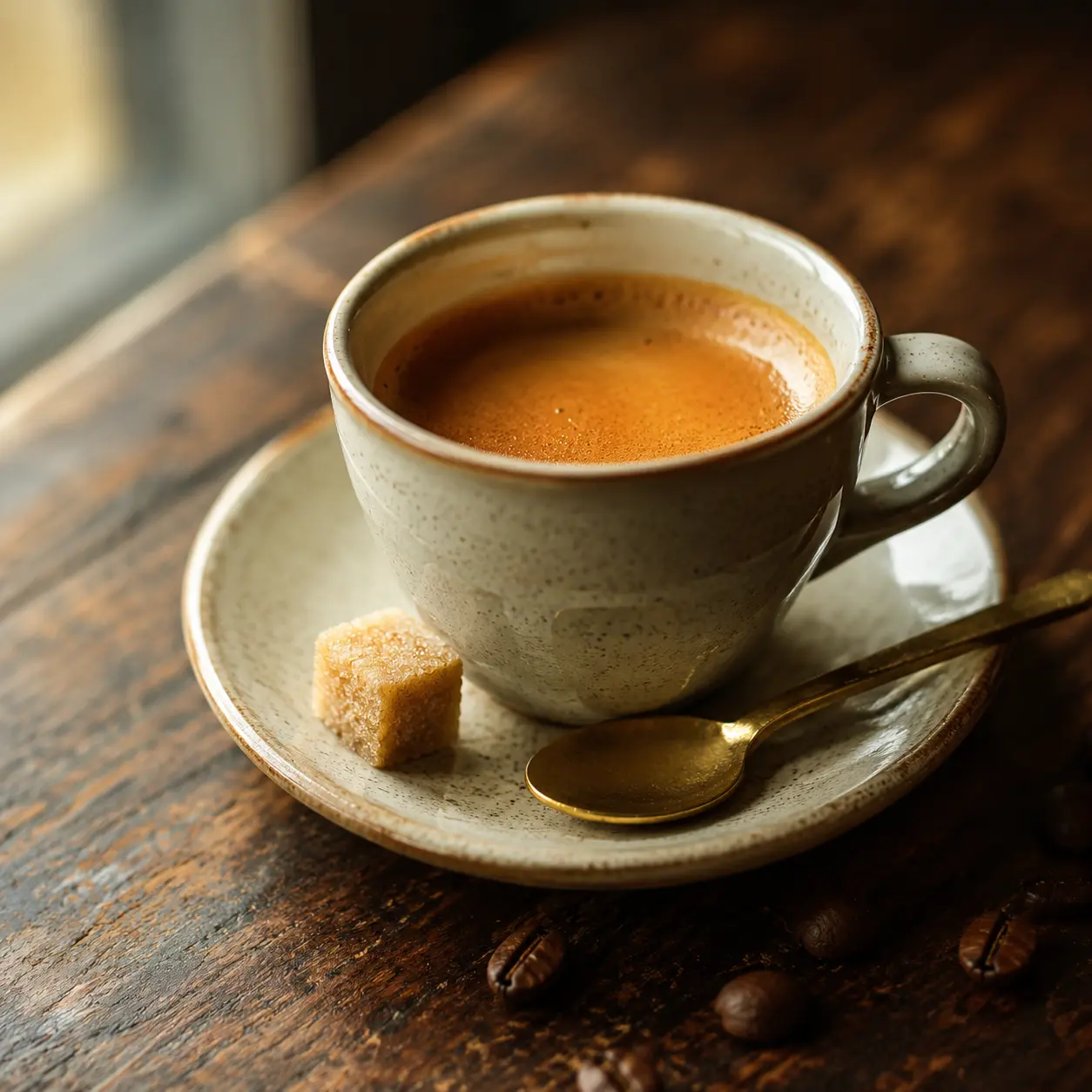 Expresso servi sur table en bois