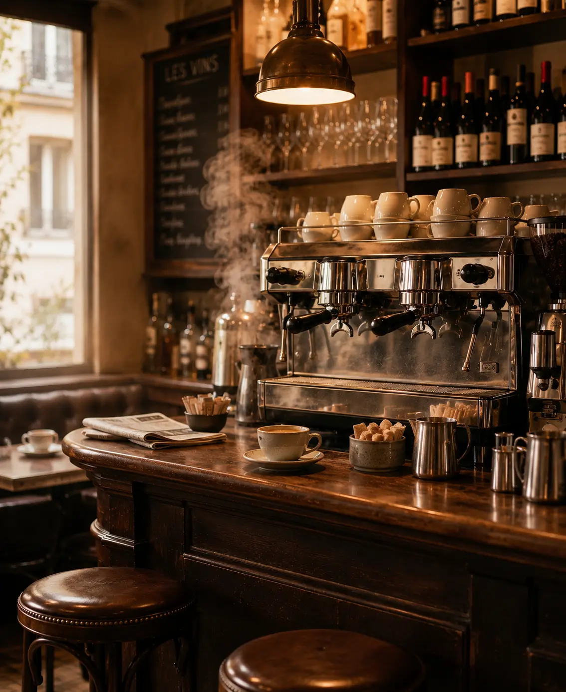 Café préparé au comptoir du Bistro 90