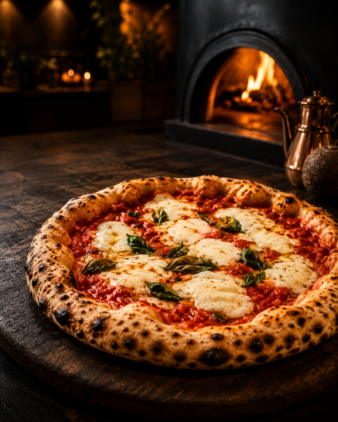 Pizza napolitaine Forno Rosso avec basilic frais