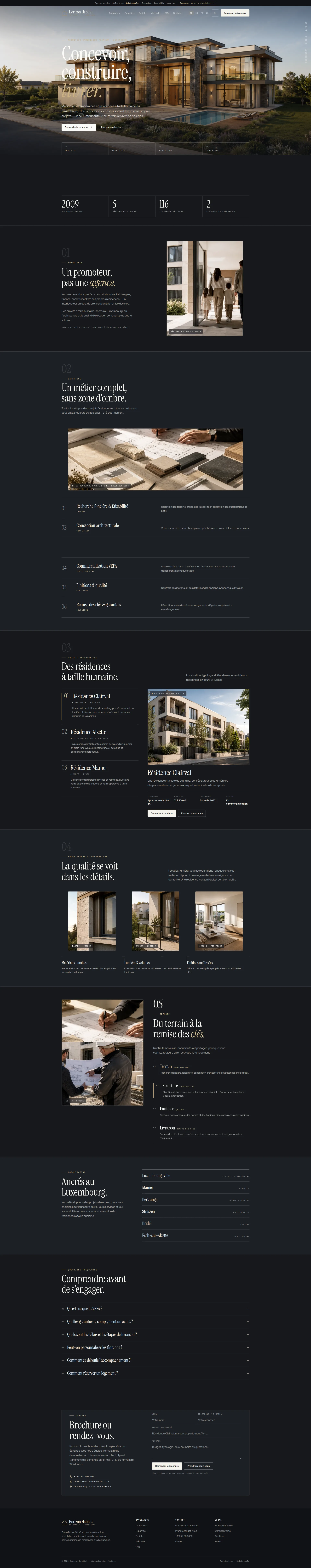 Aperçu Horizon Habitat pour promoteur immobilier premium