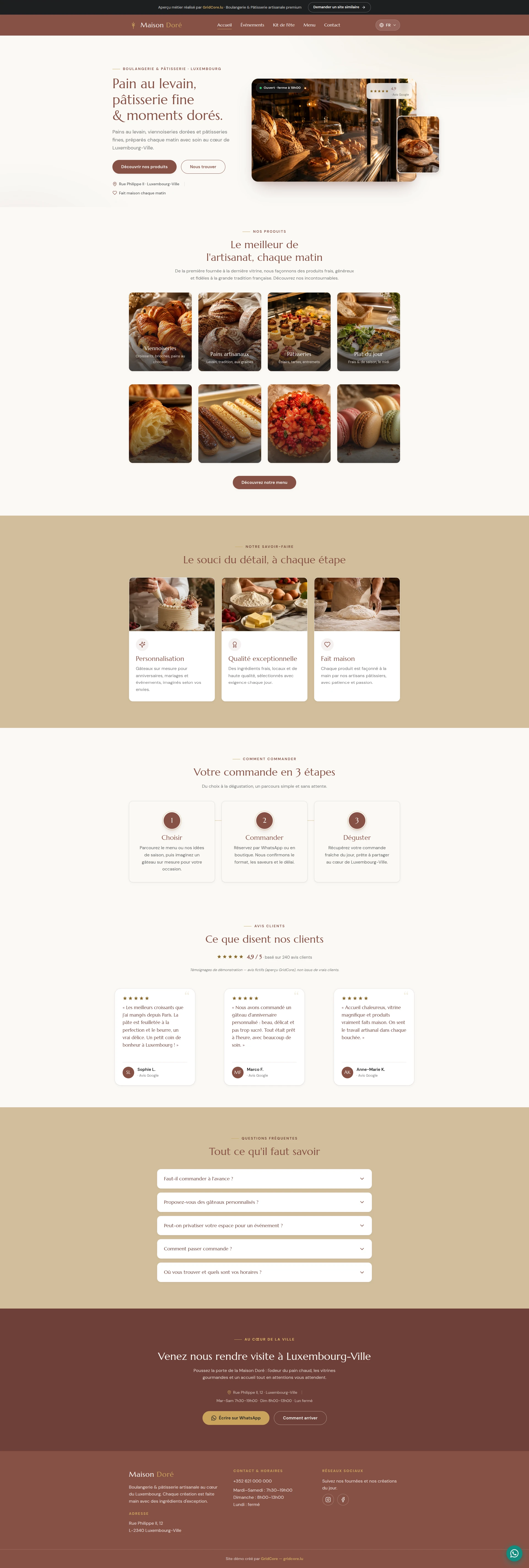 Aperçu Maison Doré pour boulangerie et pâtisserie artisanale premium