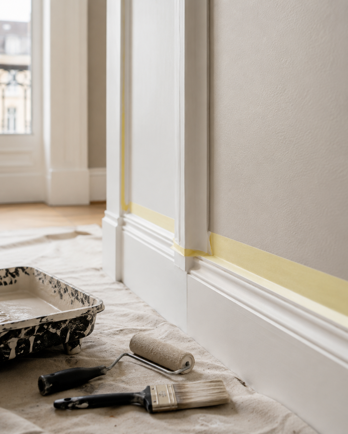Détail de finition peinture