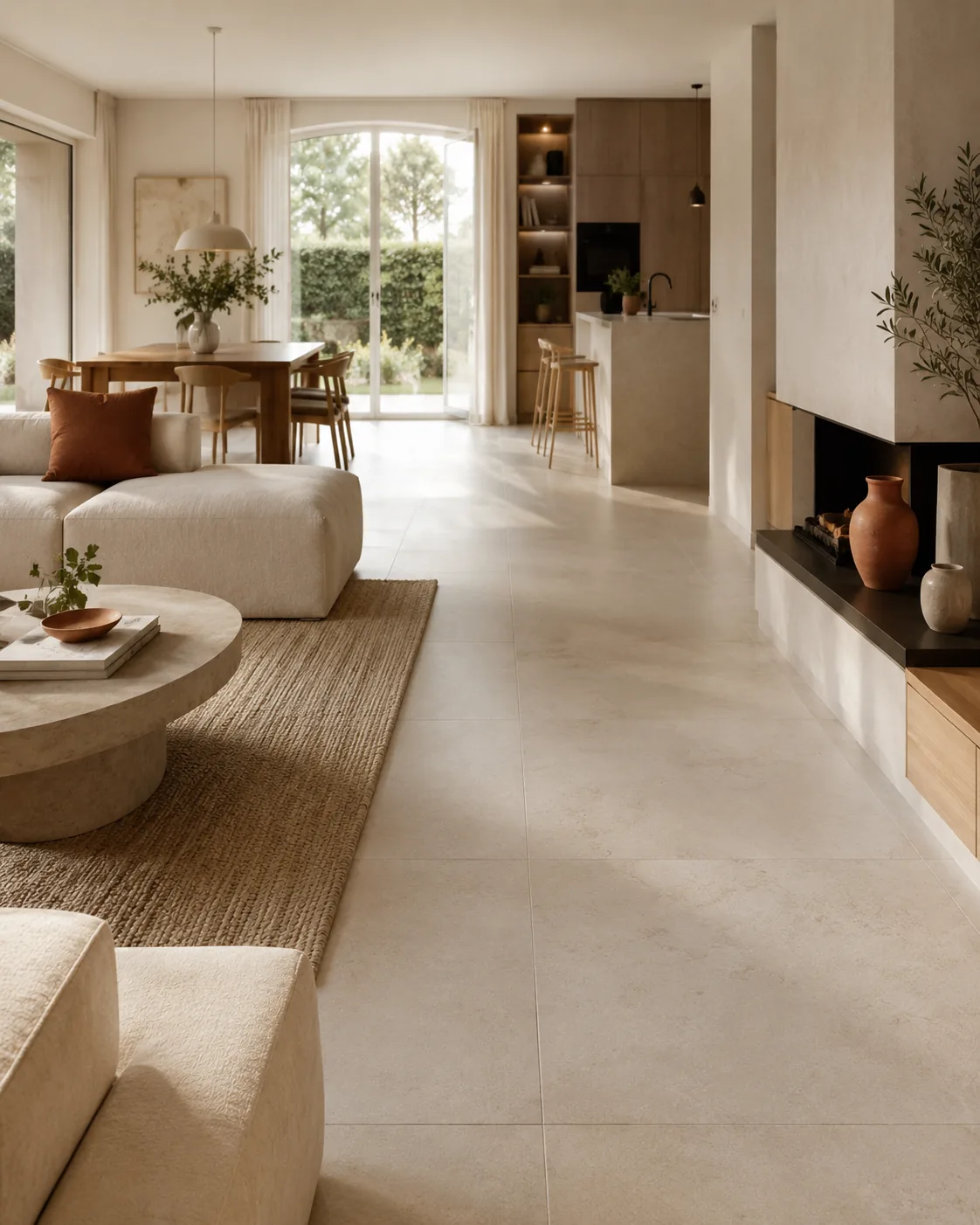 Intérieur rénové avec carrelage et finitions soignées par Sud Rénovation au Luxembourg